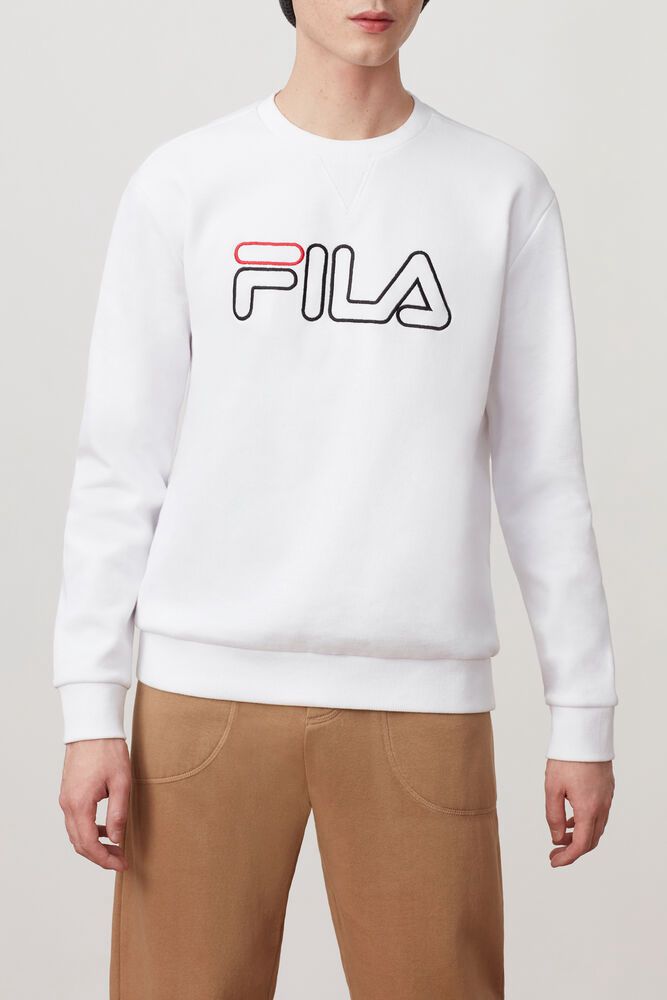 Fila Sweatshirt Mens White - Basil - Philippines 6718420-AO